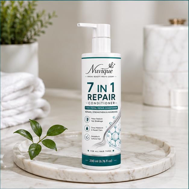 Nuvique 7 in 1 Repair Conditioner 200ml | Multi Benefit Hair Conditioner for Dry & Damaged Hair | Deep Conditioning Formula