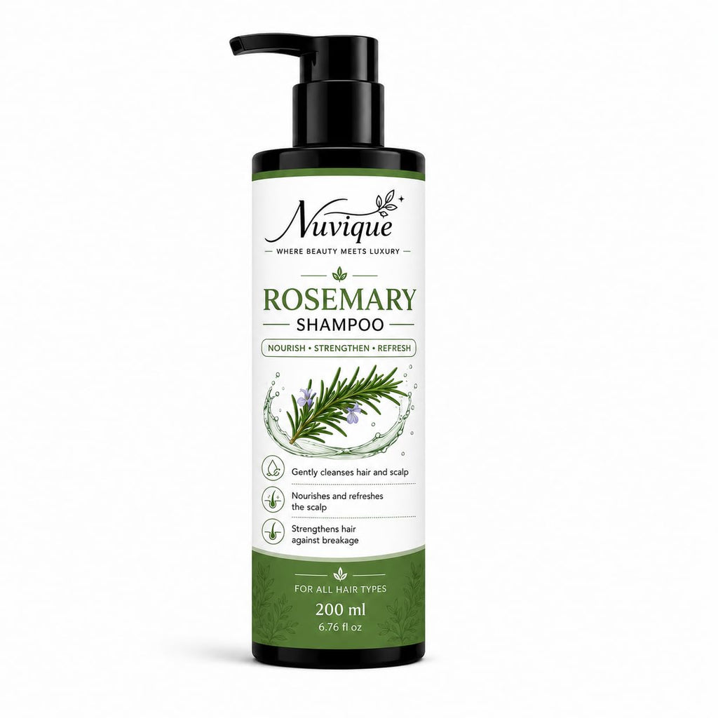 Nuvique Rosemary Shampoo 200ml | Refreshing Daily Shampoo for Hair & Scalp Care | Suitable for All Hair Types