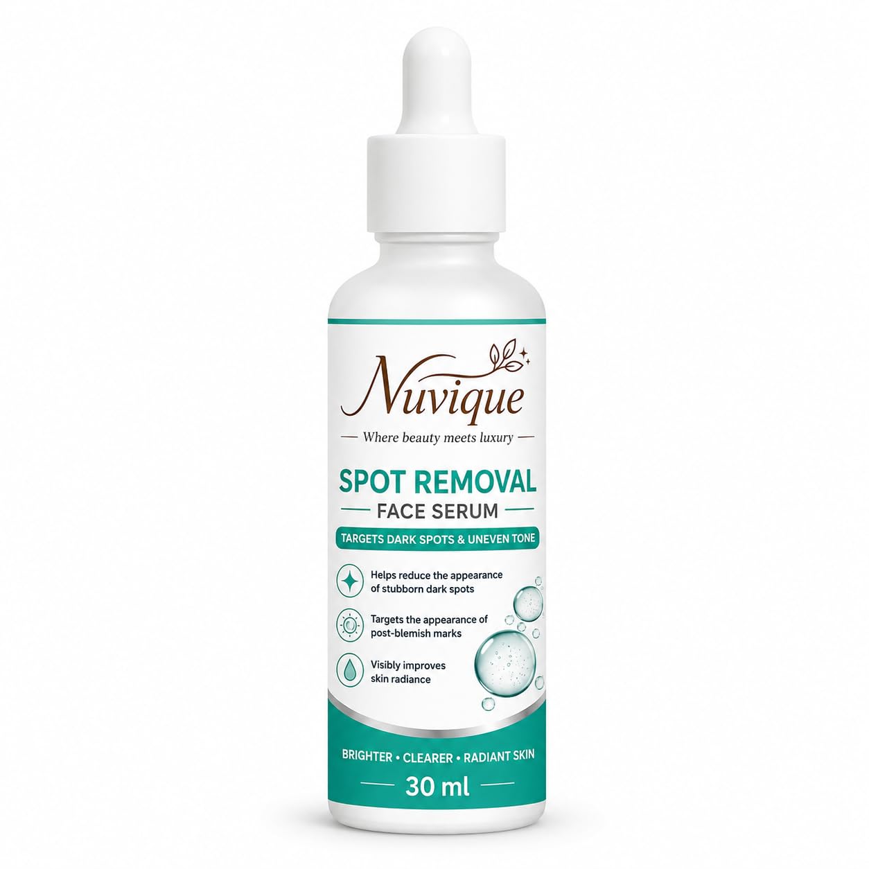 Nuvique Spot Removal Face Serum 30 ml | Daily Facial Serum for Uneven Looking Skin, Smooth Texture & Radiant Appearance | Lightweight Formula for All Skin Types