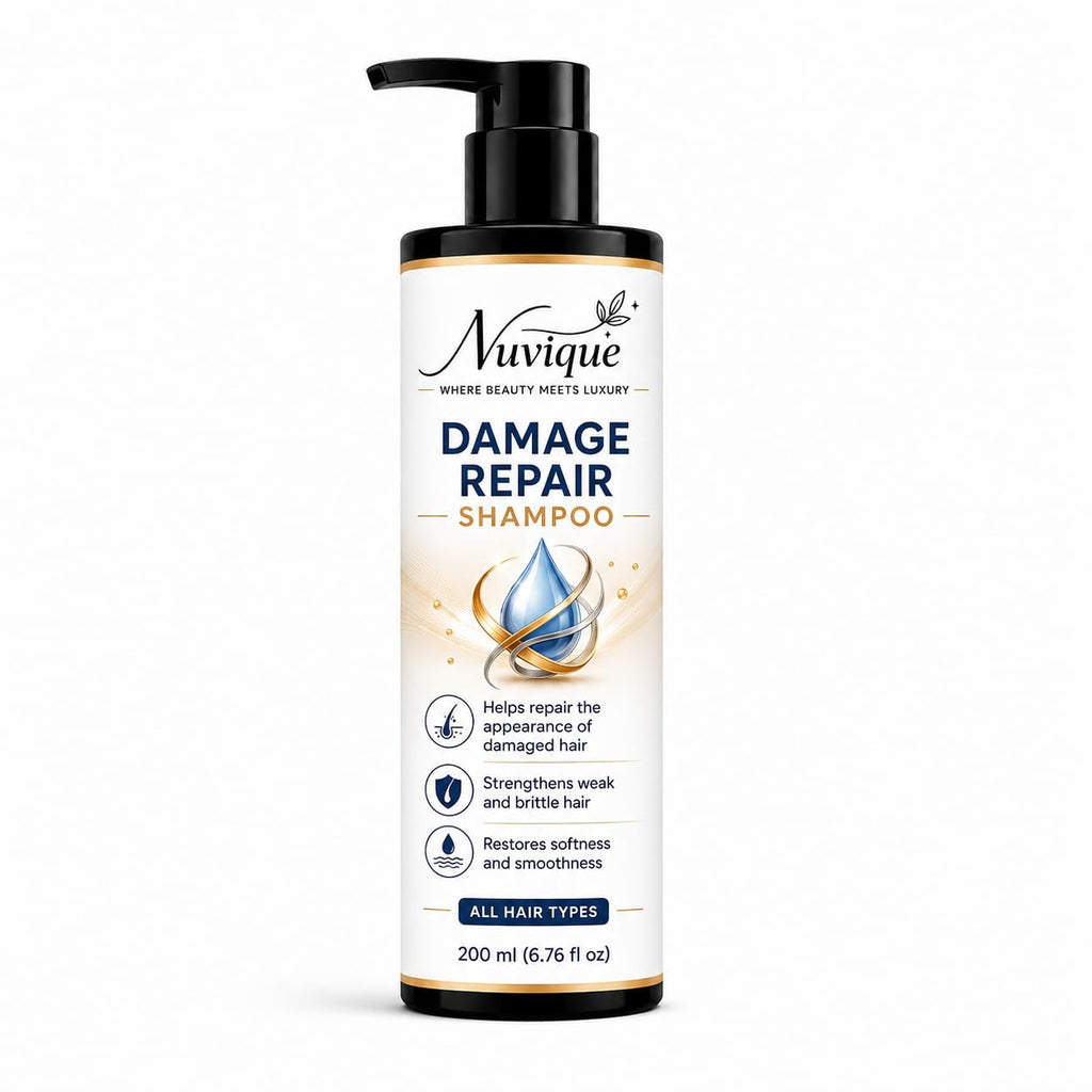 Nuvique Damage Repair Shampoo 200ml | Daily Shampoo for Dry & Damaged Hair | Helps Improve Hair Manageability
