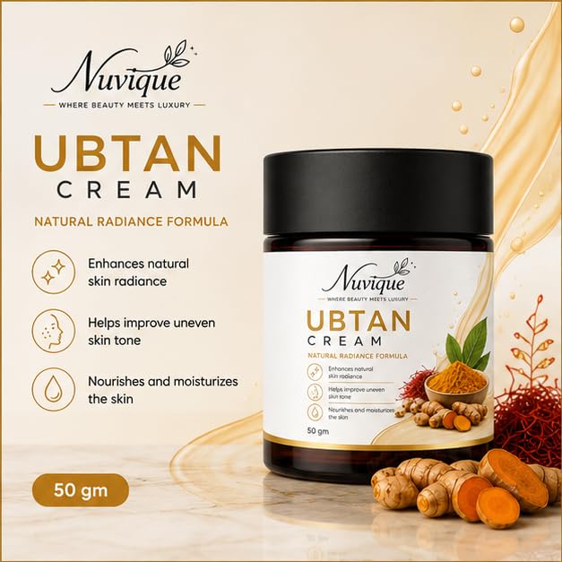 Nuvique Ubtan Cream 50g | Traditional Turmeric Inspired Face Cream for Nourished & Radiant Looking Skin