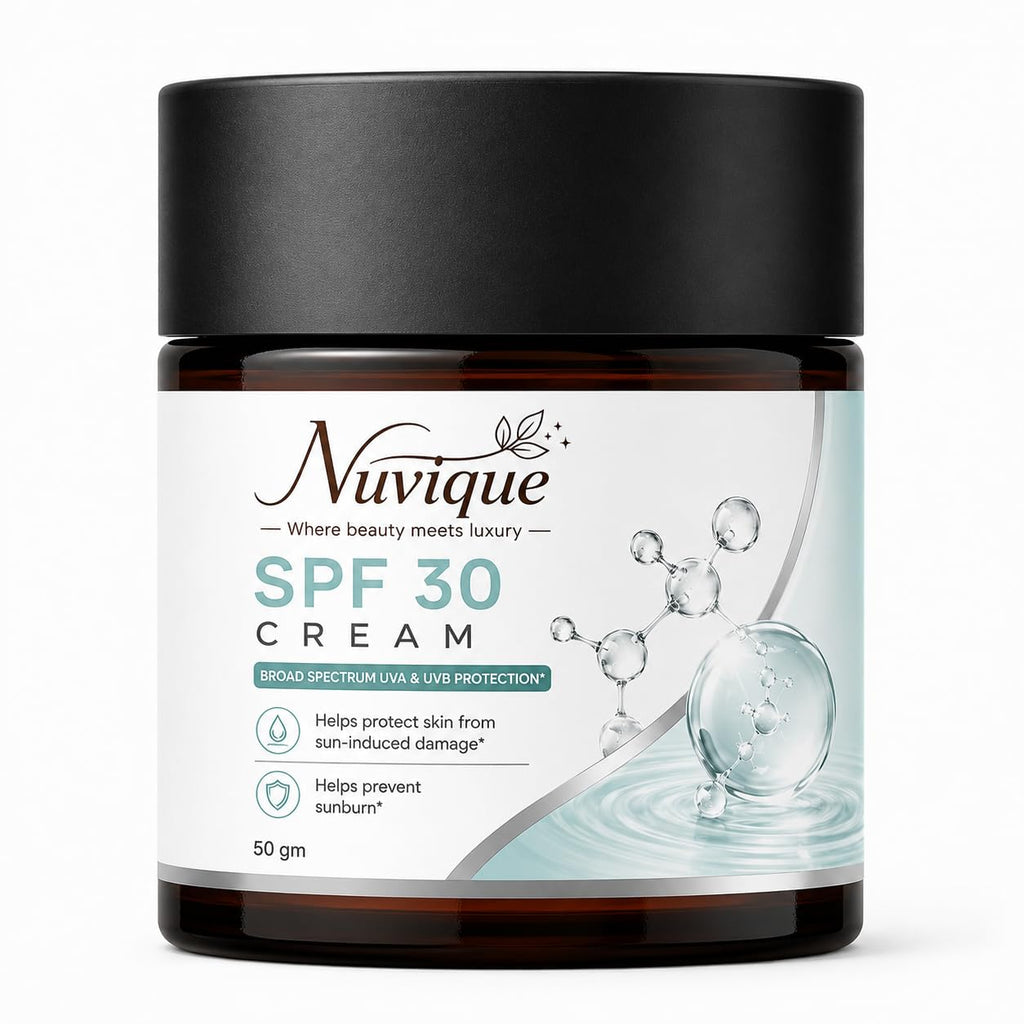 Nuvique SPF 30 Face Cream 50g | Broad Spectrum Daily Sun Protection Cream with Lightweight Formula