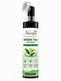 Nuvique Green Tea Face Wash with Built-in Cleansing Brush 150ml | Refreshing Daily Facial Cleanser with Green Tea Extract