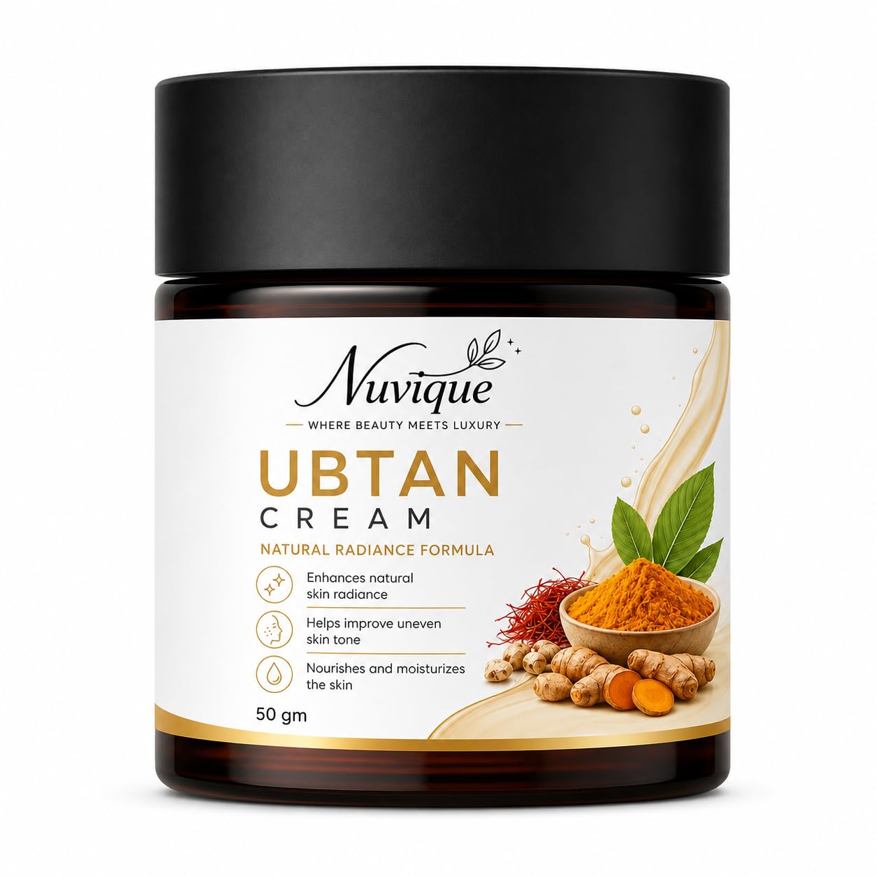 Nuvique Ubtan Cream 50g | Traditional Turmeric Inspired Face Cream for Nourished & Radiant Looking Skin
