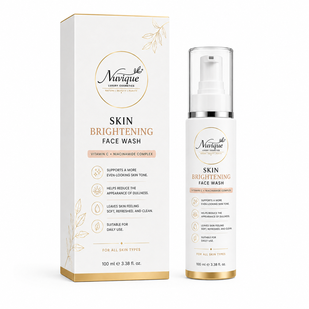 Nuvique Skin Brightening Face Wash with Vitamin C & Niacinamide | Brightening Cleanser for Dull & Uneven Skin Tone | Gentle Daily Face Wash for Radiant, Fresh & Healthy-Looking Skin | 100ml